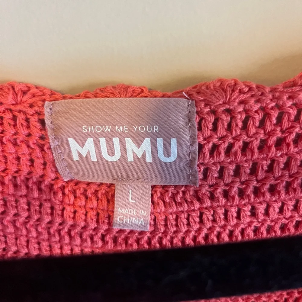 Show Me Your MuMu Coral Crochet Mini Dress - Picture 4 of 9